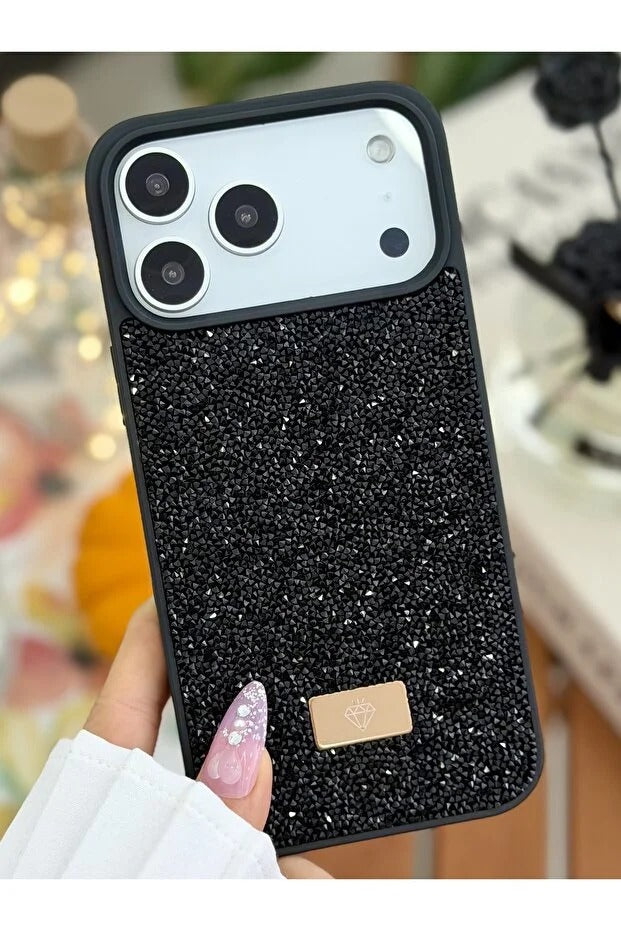 Parıltılı Full Taşlı Silikon Telefon Kapağı (Kılıfı)Siyah